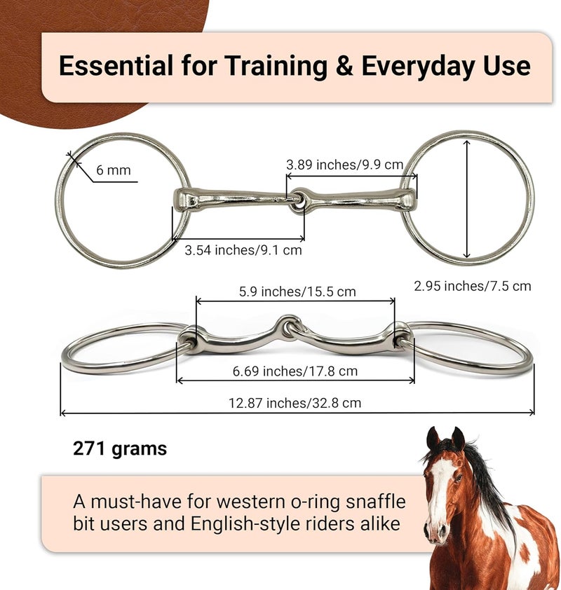 BRINGERPET Store Ring Snaffle Bit for Horse, Iron - Image 3